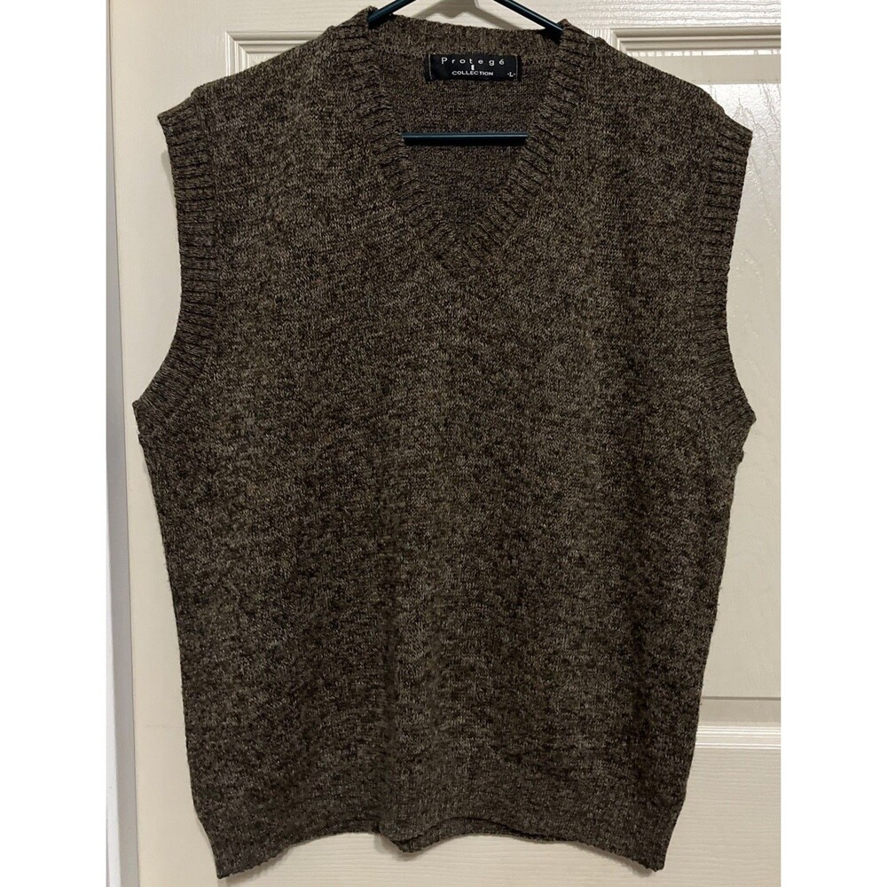 Vintage Protege Wool Alpaca Acrylic Cable Knit Sweater Vest Men L Academia USA